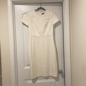 NWT Ivory J. Crew short sleeve sheath dress in bi-stretch cotton AW307